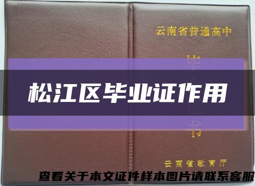 松江区毕业证作用缩略图