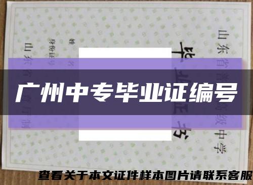 广州中专毕业证编号缩略图