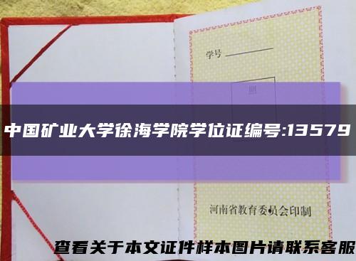 中国矿业大学徐海学院学位证编号:13579缩略图