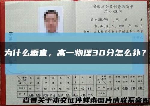 为什么垂直，高一物理30分怎么补？缩略图