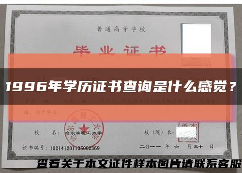 1996年学历证书查询是什么感觉？缩略图