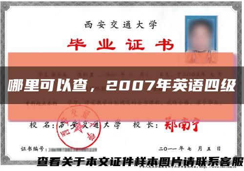 哪里可以查，2007年英语四级缩略图