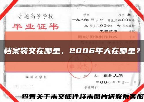 档案袋交在哪里，2006年大在哪里？缩略图