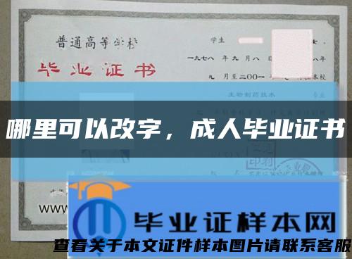 哪里可以改字，成人毕业证书缩略图