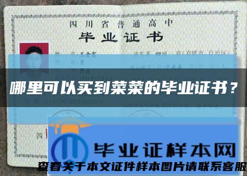 哪里可以买到菜菜的毕业证书？缩略图