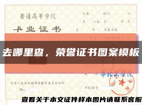 去哪里查，荣誉证书图案模板缩略图