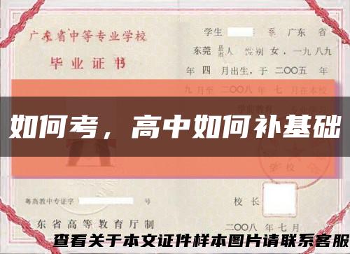 如何考，高中如何补基础缩略图