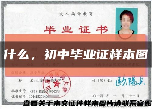什么，初中毕业证样本图缩略图