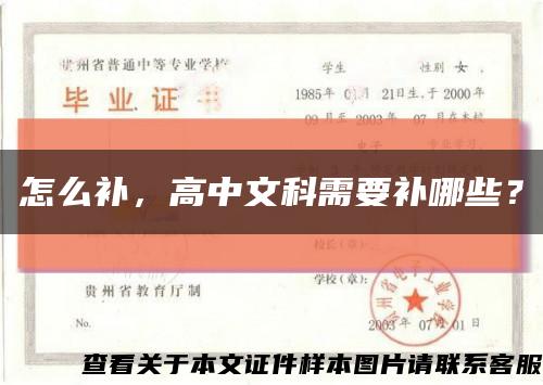 怎么补，高中文科需要补哪些？缩略图