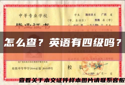 怎么查？英语有四级吗？缩略图