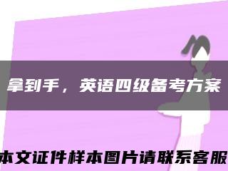 拿到手，英语四级备考方案缩略图
