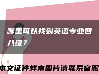 哪里可以找到英语专业四八级？缩略图