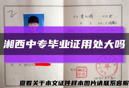 湘西中专毕业证用处大吗缩略图