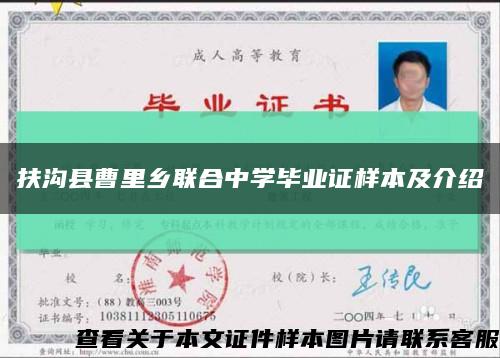 扶沟县曹里乡联合中学毕业证样本及介绍缩略图