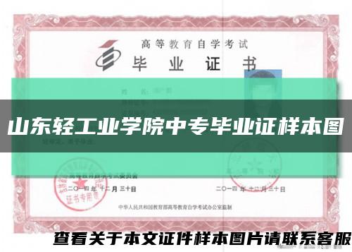 山东轻工业学院中专毕业证样本图缩略图