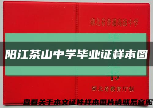 阳江茶山中学毕业证样本图缩略图