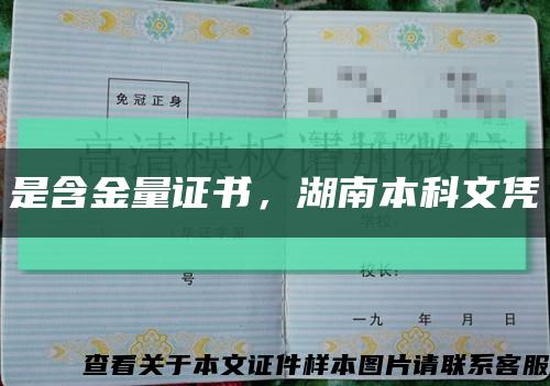 是含金量证书，湖南本科文凭缩略图