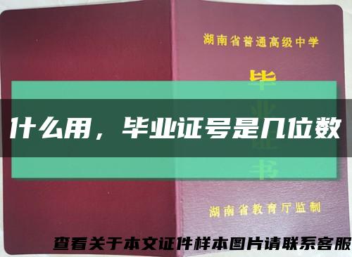 什么用，毕业证号是几位数缩略图