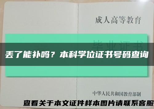 丢了能补吗？本科学位证书号码查询缩略图