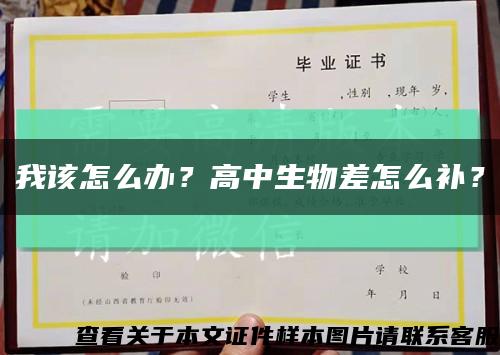我该怎么办？高中生物差怎么补？缩略图