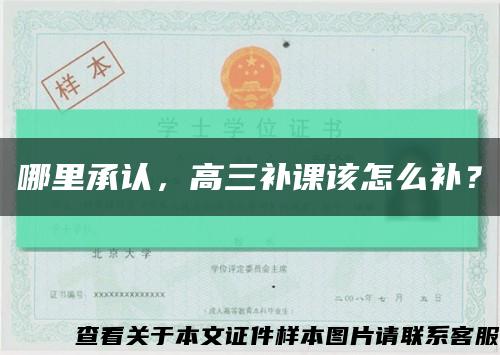 哪里承认，高三补课该怎么补？缩略图