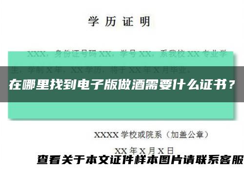 在哪里找到电子版做酒需要什么证书？缩略图