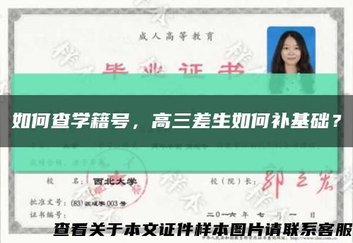 如何查学籍号，高三差生如何补基础？缩略图