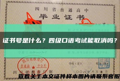 证书号是什么？四级口语考试能取消吗？缩略图