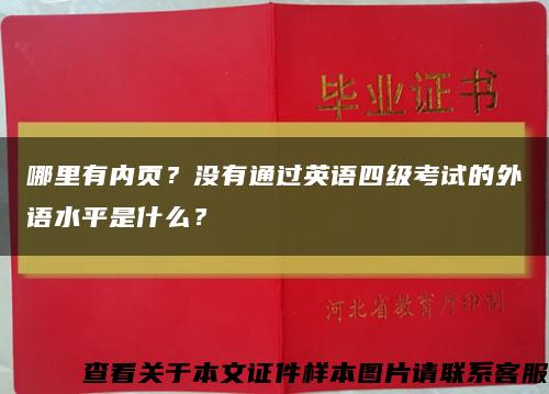 哪里有内页？没有通过英语四级考试的外语水平是什么？缩略图