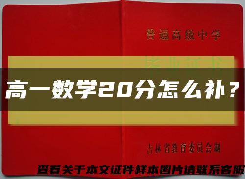高一数学20分怎么补？缩略图