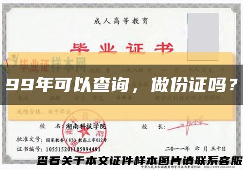 99年可以查询，做份证吗？缩略图