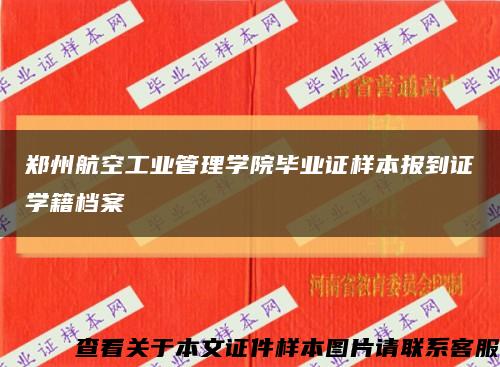 郑州航空工业管理学院毕业证样本报到证学籍档案缩略图