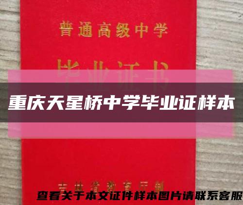 重庆天星桥中学毕业证样本缩略图