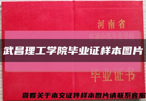 武昌理工学院毕业证样本图片缩略图