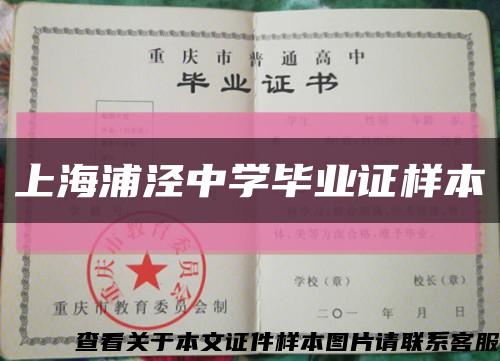 上海浦泾中学毕业证样本缩略图