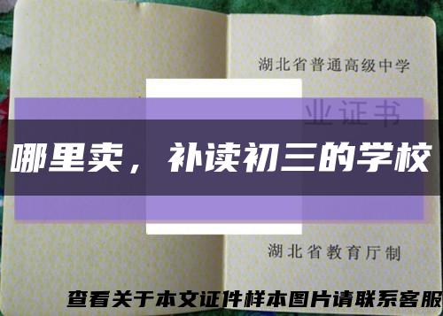 哪里卖，补读初三的学校缩略图