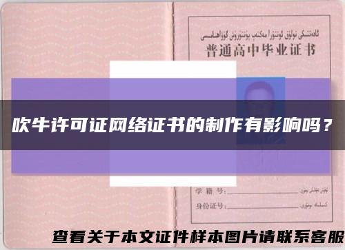 吹牛许可证网络证书的制作有影响吗？缩略图