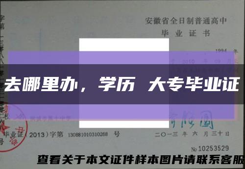 去哪里办，学历 大专毕业证缩略图