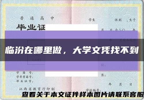 临汾在哪里做，大学文凭找不到缩略图