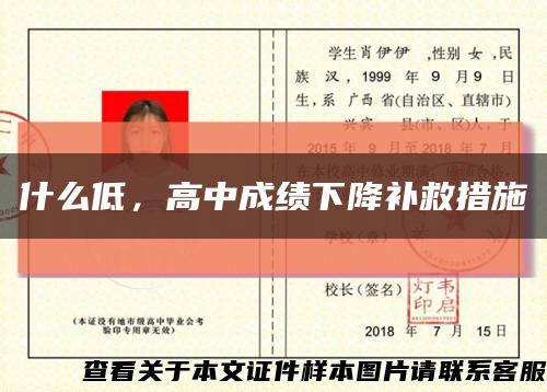 什么低，高中成绩下降补救措施缩略图