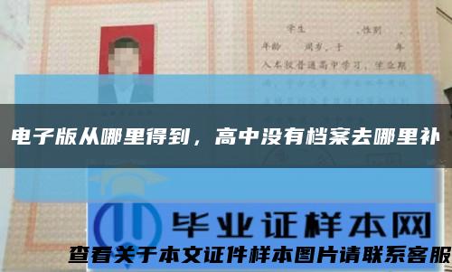 电子版从哪里得到，高中没有档案去哪里补缩略图