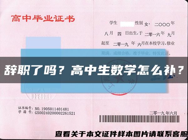 辞职了吗？高中生数学怎么补？缩略图