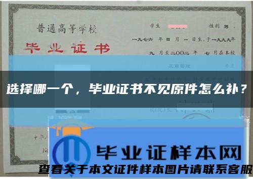 选择哪一个，毕业证书不见原件怎么补？缩略图