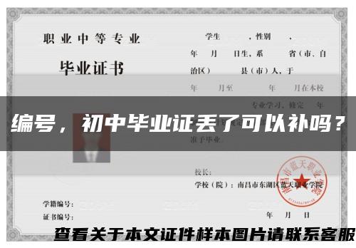 编号，初中毕业证丢了可以补吗？缩略图