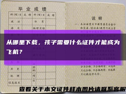 从哪里下载，孩子需要什么证件才能成为飞机？缩略图