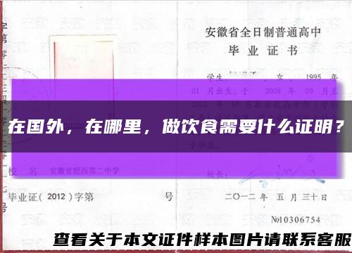 在国外，在哪里，做饮食需要什么证明？缩略图