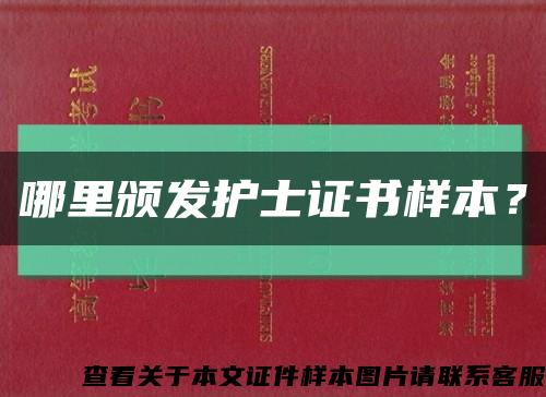 哪里颁发护士证书样本？缩略图