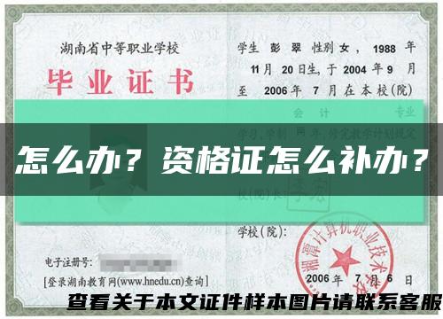 怎么办？资格证怎么补办？缩略图