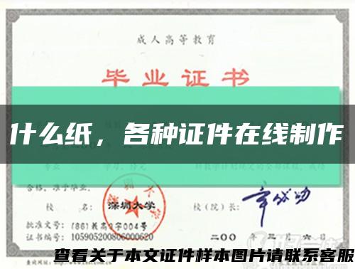 什么纸，各种证件在线制作缩略图