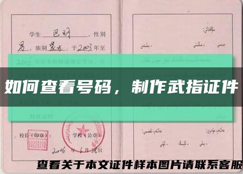 如何查看号码，制作武指证件缩略图